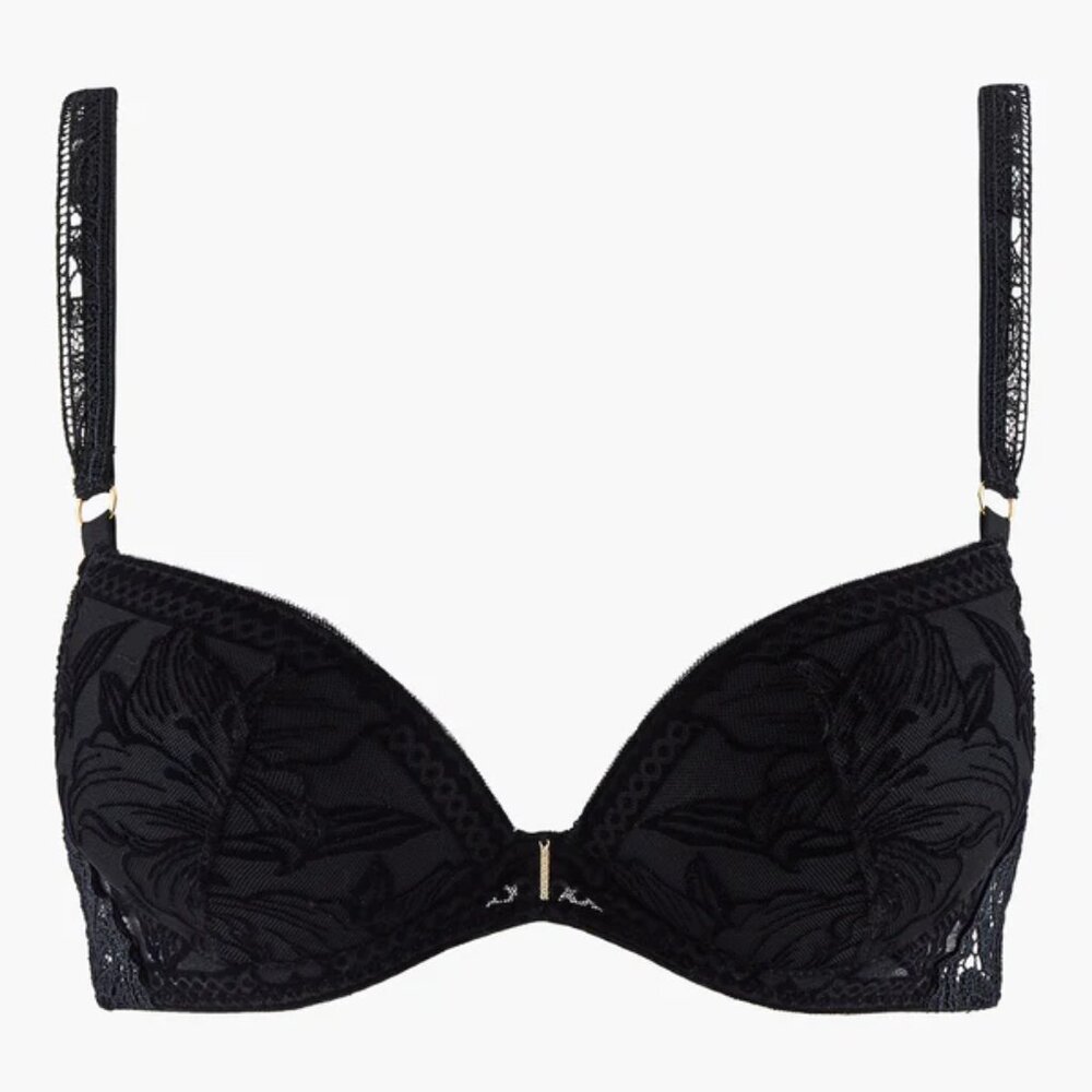AUBADE PARIS Cœur à Corps Underwire Push-up Bra in Black Size 36A NWT - Picture 2 of 12